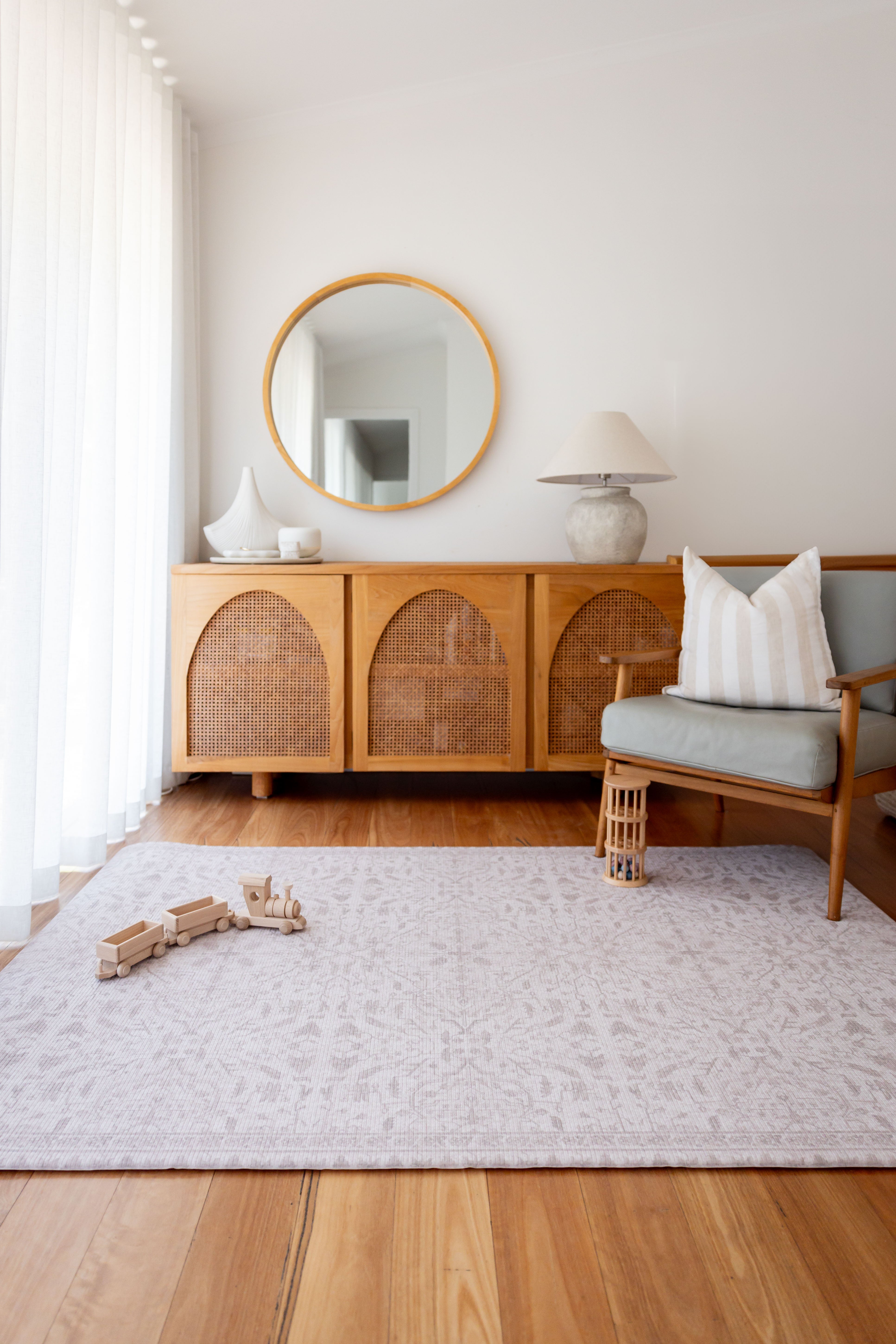 LARGE: Herringbone / Vintage Fade - Taupe