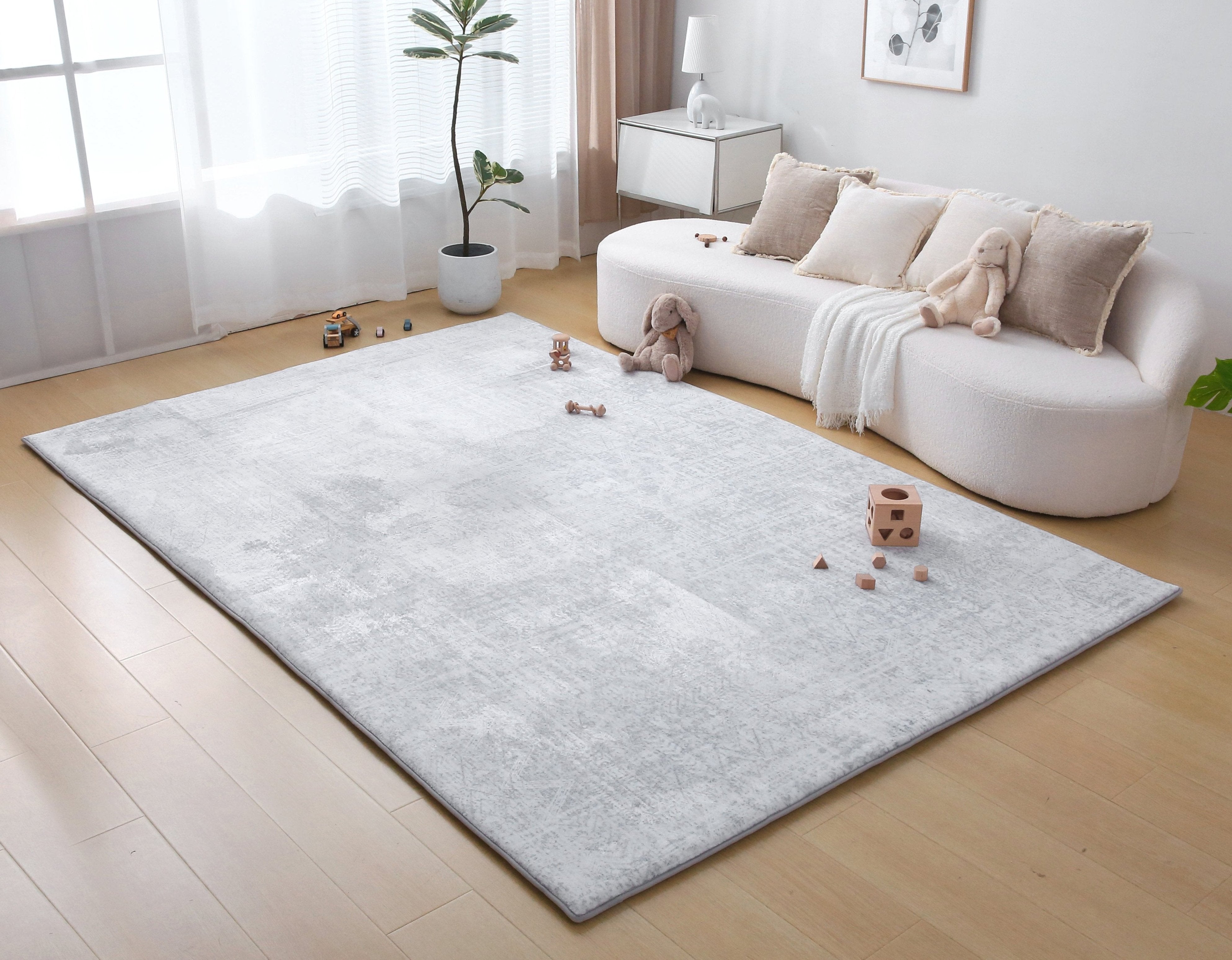 Plush Memory Play Mat - Geo Grey