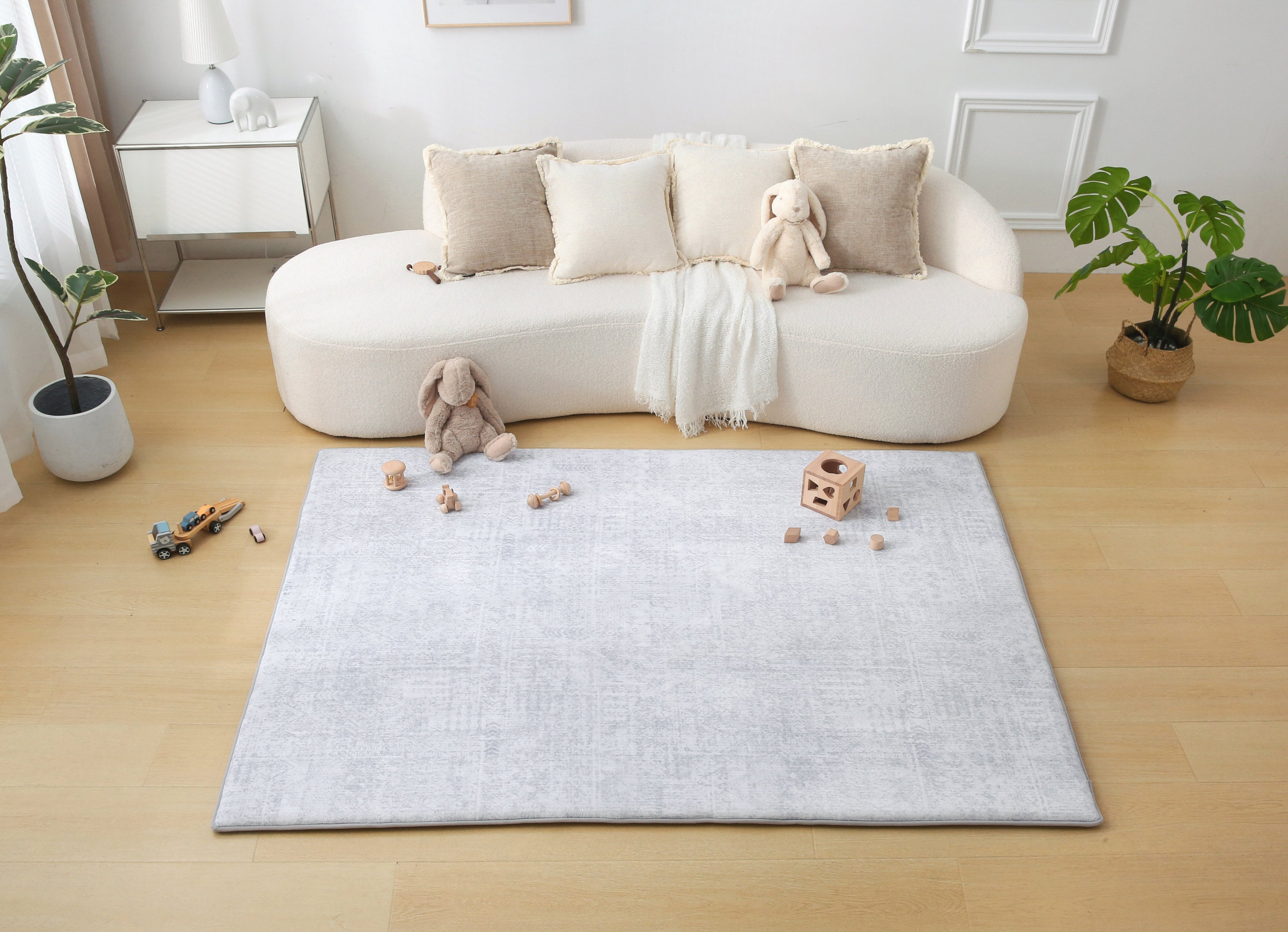 Plush Memory Play Mat - Geo Grey