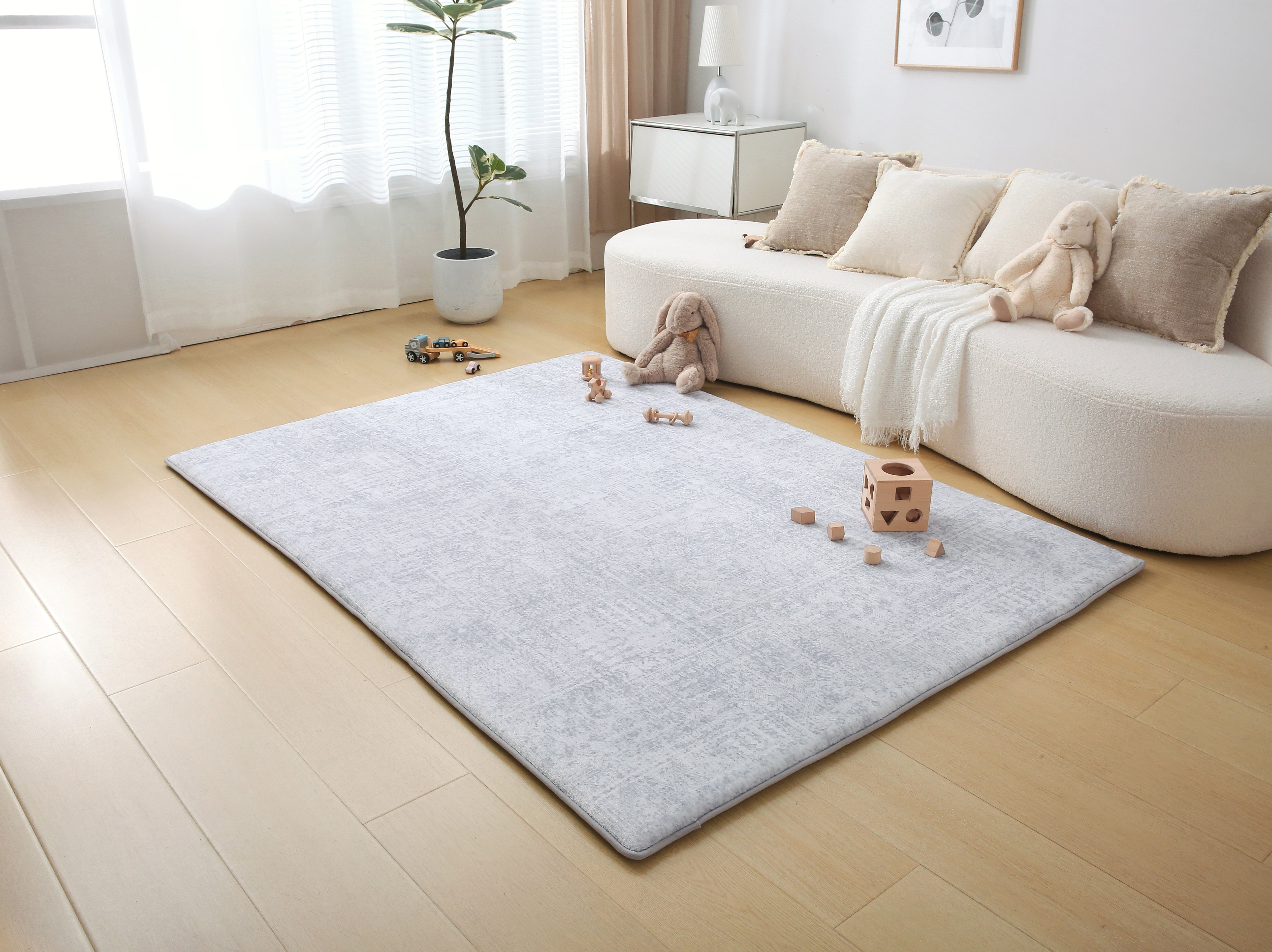 Plush Memory Play Mat - Geo Grey