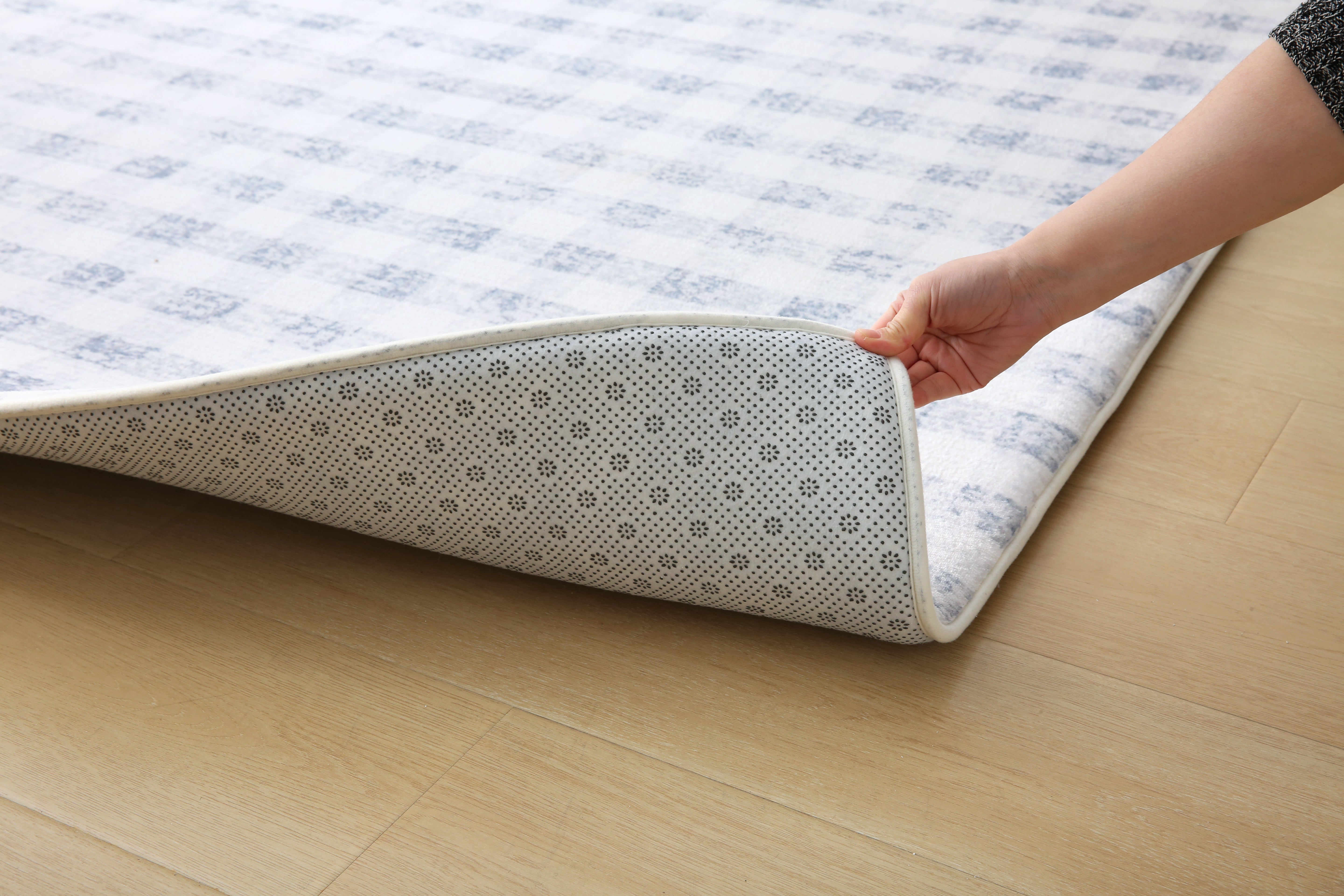 Plush Play Mat - Gingham - Denim