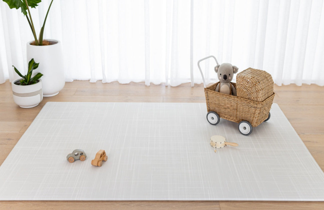 LARGE: Misty Grey Linen / Misty Grey Terrazzo Play Mat